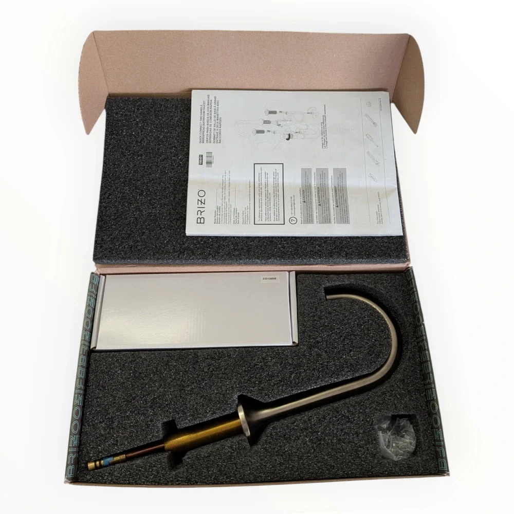 Brizo Odin 1.5 GPM Widespread Bathroom Faucet Less Handles New Brushed Nickel